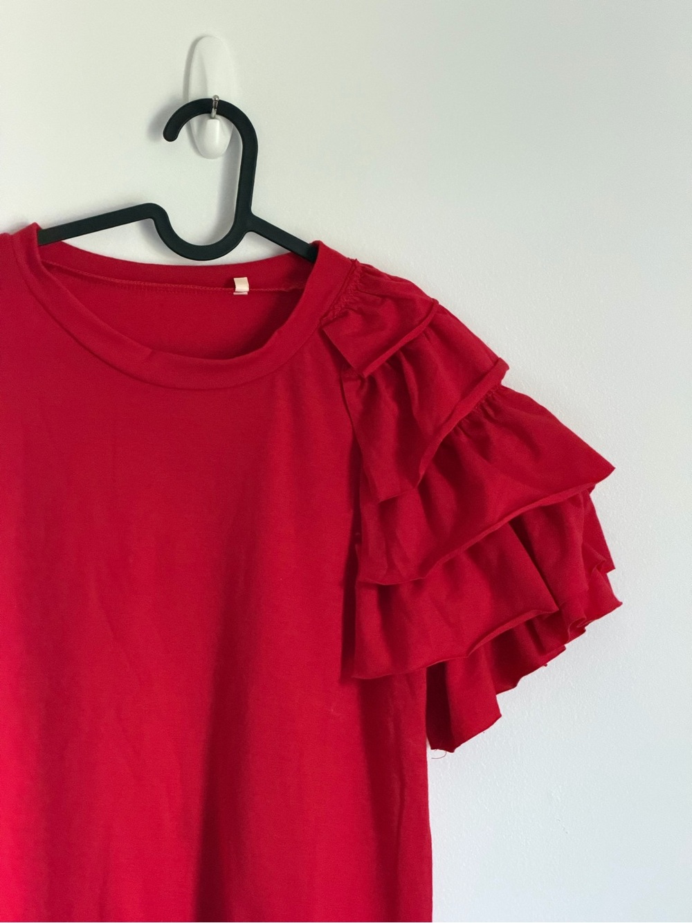 Source Unknown Red Ruffle Sleeve Tee - Picture 2 of 3